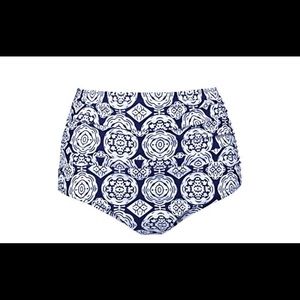 Navy and White High Waisted Bikini Bottoms NWT